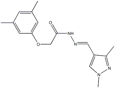 2-(3,5-dimethylphenoxy)-N'-[(1,3-dimethyl-1H-pyrazol-4-yl)methylene]acetohydrazide Struktur