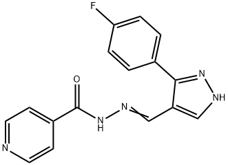 N'-{[3-(4-fluorophenyl)-1H-pyrazol-4-yl]methylene}isonicotinohydrazide Struktur