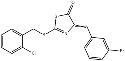 4-(3-bromobenzylidene)-2-[(2-chlorobenzyl)sulfanyl]-1,3-thiazol-5(4H)-one Struktur