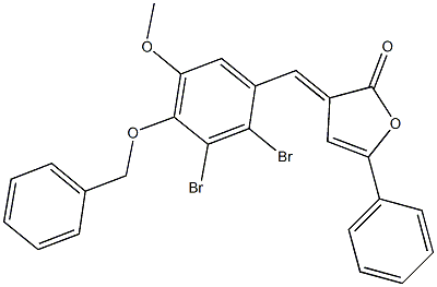 3-[4-(benzyloxy)-2,3-dibromo-5-methoxybenzylidene]-5-phenyl-2(3H)-furanone Struktur