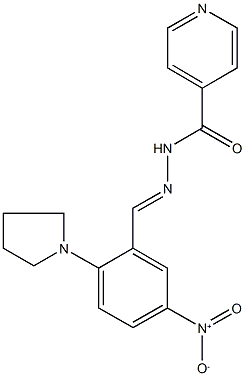 N'-[5-nitro-2-(1-pyrrolidinyl)benzylidene]isonicotinohydrazide Struktur