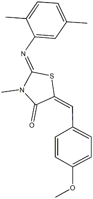 2-[(2,5-dimethylphenyl)imino]-5-(4-methoxybenzylidene)-3-methyl-1,3-thiazolidin-4-one Struktur