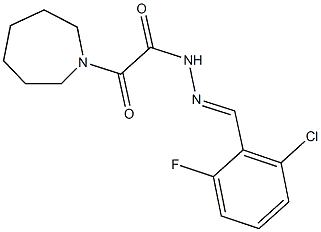 2-(1-azepanyl)-N'-(2-chloro-6-fluorobenzylidene)-2-oxoacetohydrazide Struktur