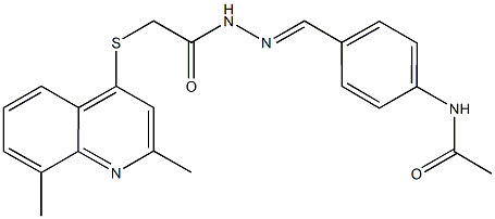 N-[4-(2-{[(2,8-dimethyl-4-quinolinyl)sulfanyl]acetyl}carbohydrazonoyl)phenyl]acetamide Struktur