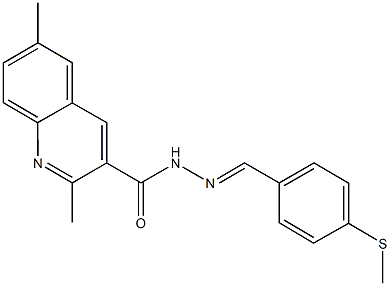 2,6-dimethyl-N'-[4-(methylsulfanyl)benzylidene]-3-quinolinecarbohydrazide Struktur