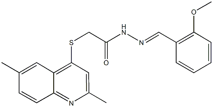 2-[(2,6-dimethyl-4-quinolinyl)sulfanyl]-N'-(2-methoxybenzylidene)acetohydrazide Struktur