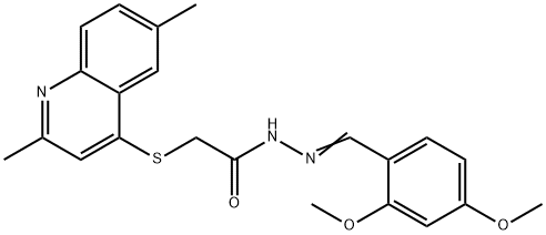 N'-(2,4-dimethoxybenzylidene)-2-[(2,6-dimethyl-4-quinolinyl)sulfanyl]acetohydrazide Struktur