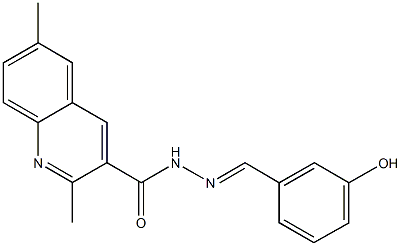 N'-(3-hydroxybenzylidene)-2,6-dimethyl-3-quinolinecarbohydrazide Struktur