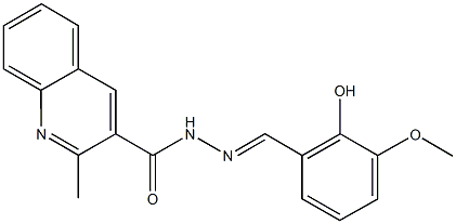 N'-(2-hydroxy-3-methoxybenzylidene)-2-methyl-3-quinolinecarbohydrazide Struktur