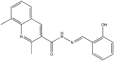 N'-(2-hydroxybenzylidene)-2,8-dimethyl-3-quinolinecarbohydrazide Struktur