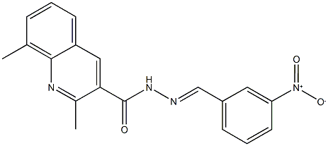 N'-{3-nitrobenzylidene}-2,8-dimethyl-3-quinolinecarbohydrazide Struktur