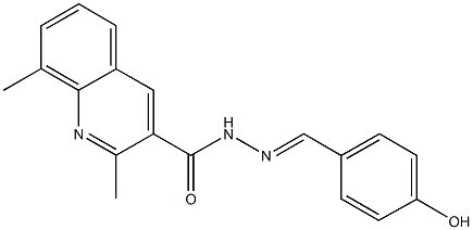 N'-(4-hydroxybenzylidene)-2,8-dimethyl-3-quinolinecarbohydrazide Struktur