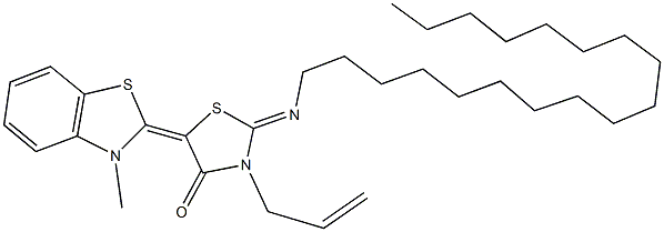 3-allyl-5-(3-methyl-1,3-benzothiazol-2(3H)-ylidene)-2-(octadecylimino)-1,3-thiazolidin-4-one Struktur