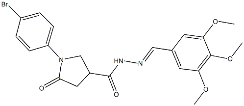 1-(4-bromophenyl)-5-oxo-N'-(3,4,5-trimethoxybenzylidene)-3-pyrrolidinecarbohydrazide Struktur