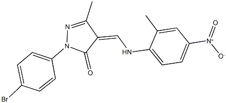 2-(4-bromophenyl)-4-({4-nitro-2-methylanilino}methylene)-5-methyl-2,4-dihydro-3H-pyrazol-3-one Struktur