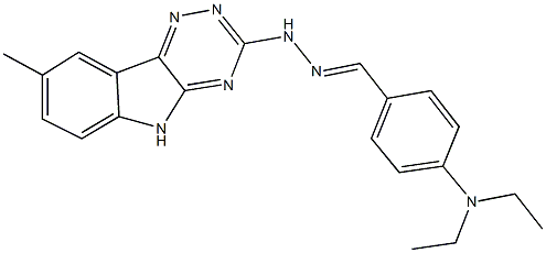 4-(diethylamino)benzaldehyde (8-methyl-5H-[1,2,4]triazino[5,6-b]indol-3-yl)hydrazone Struktur