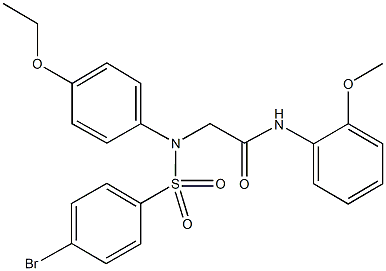 2-{[(4-bromophenyl)sulfonyl]-4-ethoxyanilino}-N-(2-methoxyphenyl)acetamide Struktur