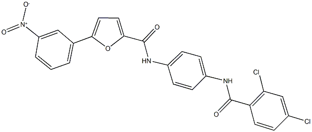 N-{4-[(2,4-dichlorobenzoyl)amino]phenyl}-5-{3-nitrophenyl}-2-furamide Struktur