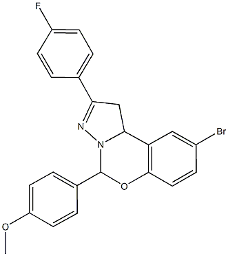 4-[9-bromo-2-(4-fluorophenyl)-1,10b-dihydropyrazolo[1,5-c][1,3]benzoxazin-5-yl]phenyl methyl ether Struktur