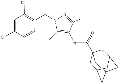 N-[1-(2,4-dichlorobenzyl)-3,5-dimethyl-1H-pyrazol-4-yl]-1-adamantanecarboxamide Struktur