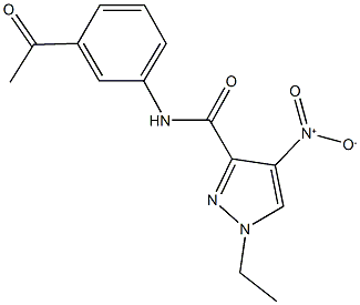 N-(3-acetylphenyl)-1-ethyl-4-nitro-1H-pyrazole-3-carboxamide Struktur