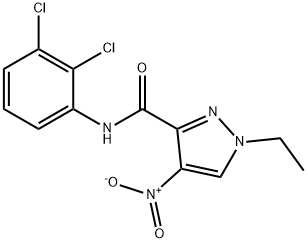 N-(2,3-dichlorophenyl)-1-ethyl-4-nitro-1H-pyrazole-3-carboxamide Struktur