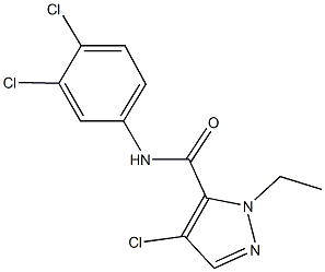 4-chloro-N-(3,4-dichlorophenyl)-1-ethyl-1H-pyrazole-5-carboxamide Struktur