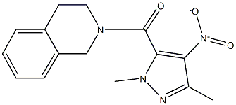 2-({4-nitro-1,3-dimethyl-1H-pyrazol-5-yl}carbonyl)-1,2,3,4-tetrahydroisoquinoline Struktur