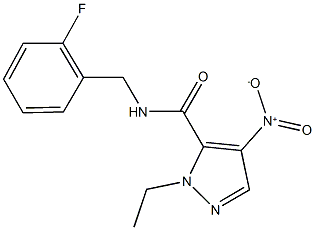 1-ethyl-N-(2-fluorobenzyl)-4-nitro-1H-pyrazole-5-carboxamide Struktur