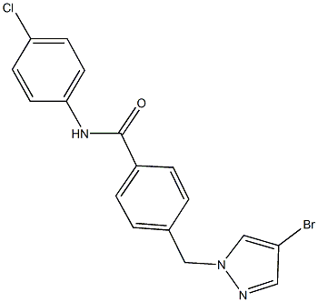 4-[(4-bromo-1H-pyrazol-1-yl)methyl]-N-(4-chlorophenyl)benzamide Struktur