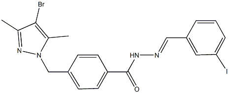 4-[(4-bromo-3,5-dimethyl-1H-pyrazol-1-yl)methyl]-N'-(3-iodobenzylidene)benzohydrazide Struktur