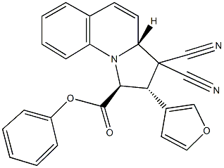 phenyl 3,3-dicyano-2-(3-furyl)-1,2,3,3a-tetrahydropyrrolo[1,2-a]quinoline-1-carboxylate Struktur