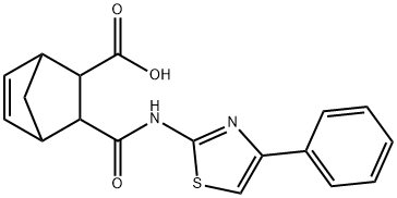 3-{[(4-phenyl-1,3-thiazol-2-yl)amino]carbonyl}bicyclo[2.2.1]hept-5-ene-2-carboxylic acid Struktur