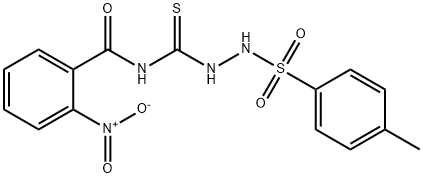 2-nitro-N-({2-[(4-methylphenyl)sulfonyl]hydrazino}carbothioyl)benzamide Struktur