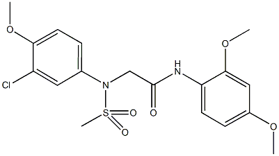 2-[3-chloro-4-methoxy(methylsulfonyl)anilino]-N-(2,4-dimethoxyphenyl)acetamide Struktur