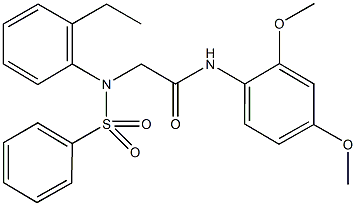 N-(2,4-dimethoxyphenyl)-2-[2-ethyl(phenylsulfonyl)anilino]acetamide Struktur