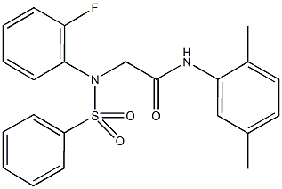 N-(2,5-dimethylphenyl)-2-[2-fluoro(phenylsulfonyl)anilino]acetamide Struktur