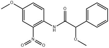 N-{2-nitro-4-methoxyphenyl}-2-methoxy-2-phenylacetamide Struktur