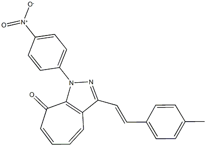 1-{4-nitrophenyl}-3-[2-(4-methylphenyl)vinyl]cyclohepta[c]pyrazol-8(1H)-one Struktur