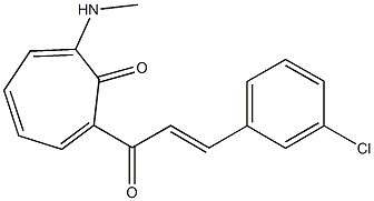 2-[3-(3-chlorophenyl)acryloyl]-7-(methylamino)-2,4,6-cycloheptatrien-1-one Struktur