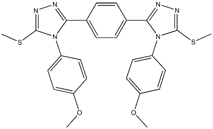 4-(4-methoxyphenyl)-3-{4-[4-(4-methoxyphenyl)-5-(methylsulfanyl)-4H-1,2,4-triazol-3-yl]phenyl}-5-(methylsulfanyl)-4H-1,2,4-triazole Struktur