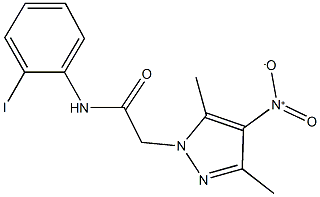 2-{4-nitro-3,5-dimethyl-1H-pyrazol-1-yl}-N-(2-iodophenyl)acetamide Struktur