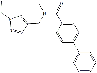 N-[(1-ethyl-1H-pyrazol-4-yl)methyl]-N-methyl[1,1'-biphenyl]-4-carboxamide Struktur