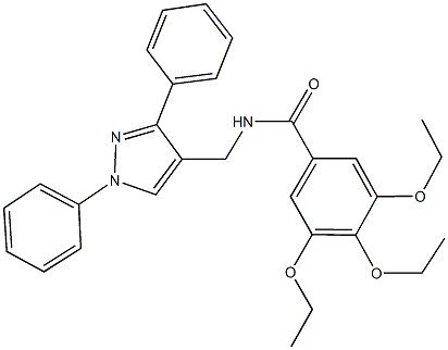 N-[(1,3-diphenyl-1H-pyrazol-4-yl)methyl]-3,4,5-triethoxybenzamide Struktur