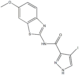 4-iodo-N-(6-methoxy-1,3-benzothiazol-2-yl)-1H-pyrazole-3-carboxamide Struktur