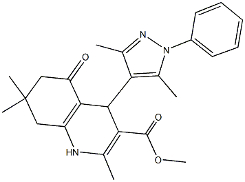 methyl 4-(3,5-dimethyl-1-phenyl-1H-pyrazol-4-yl)-2,7,7-trimethyl-5-oxo-1,4,5,6,7,8-hexahydro-3-quinolinecarboxylate Struktur