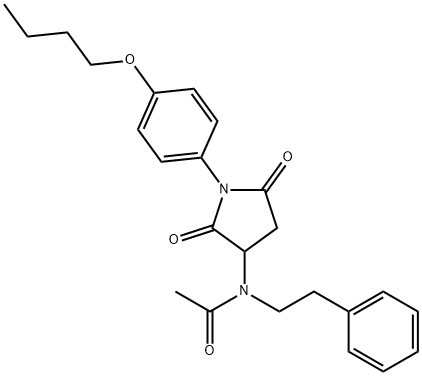 N-[1-(4-butoxyphenyl)-2,5-dioxo-3-pyrrolidinyl]-N-(2-phenylethyl)acetamide Struktur