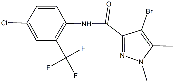 4-bromo-N-[4-chloro-2-(trifluoromethyl)phenyl]-1,5-dimethyl-1H-pyrazole-3-carboxamide Struktur