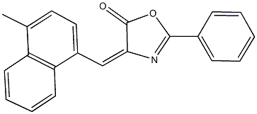 4-[(4-methyl-1-naphthyl)methylene]-2-phenyl-1,3-oxazol-5(4H)-one Struktur