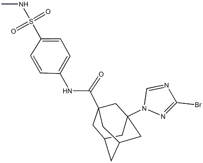 3-(3-bromo-1H-1,2,4-triazol-1-yl)-N-{4-[(methylamino)sulfonyl]phenyl}-1-adamantanecarboxamide Struktur